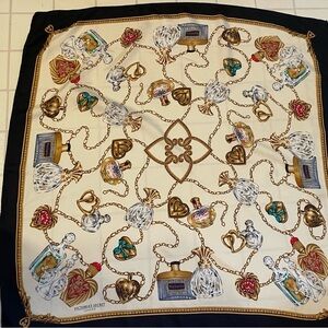 Victoria’s Secret 100% Silk Perfume Chain Print Square Scarf